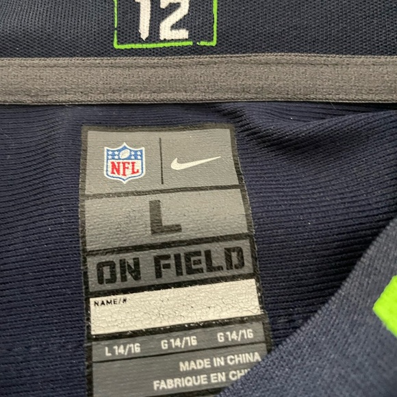 Seattle Seahawks NFL Nike football Navy Blue Jersey size youth large - Picture 5 of 5